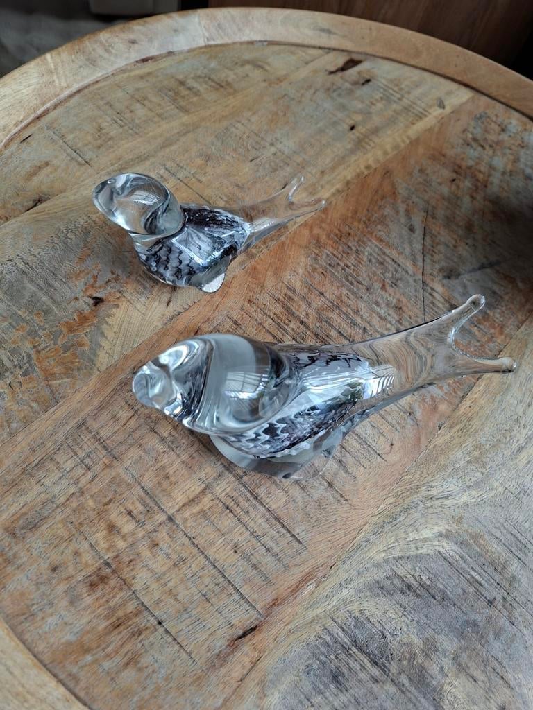 2 glazen vogels te koop, Ophalen of Verzenden, Overige materialen, Overige merken