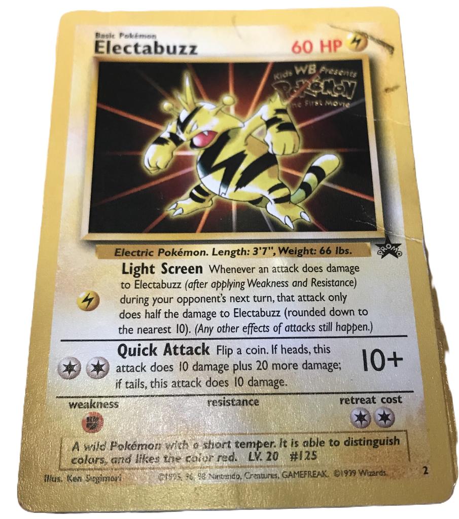 Electabuzz promo pokemon kaart zeldzaam uit 1999 foil, Ophalen, Gebruikt, Losse kaart, Foil