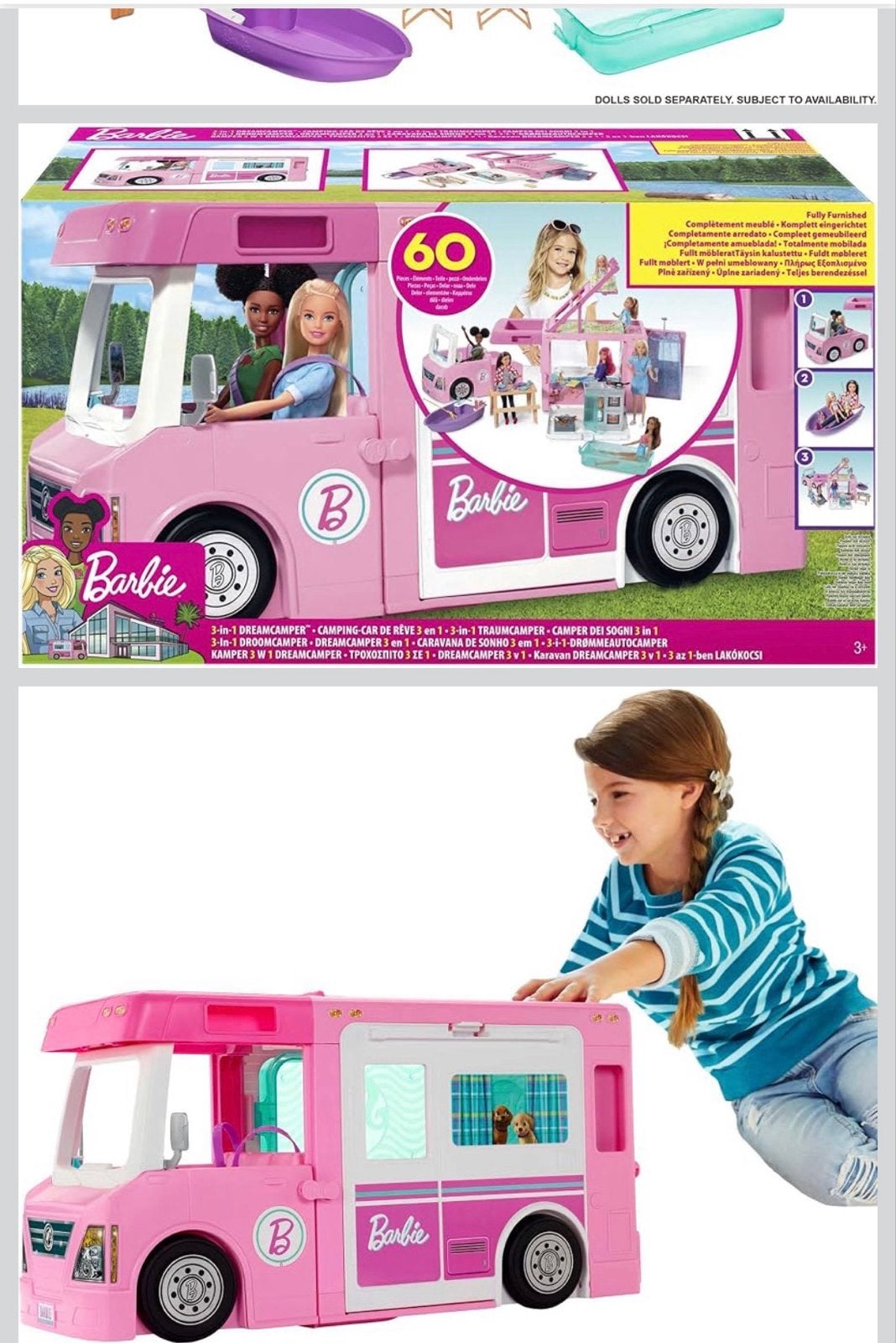 Barbie 3-in-1 Droomcamper met accessoires, Ophalen of Verzenden