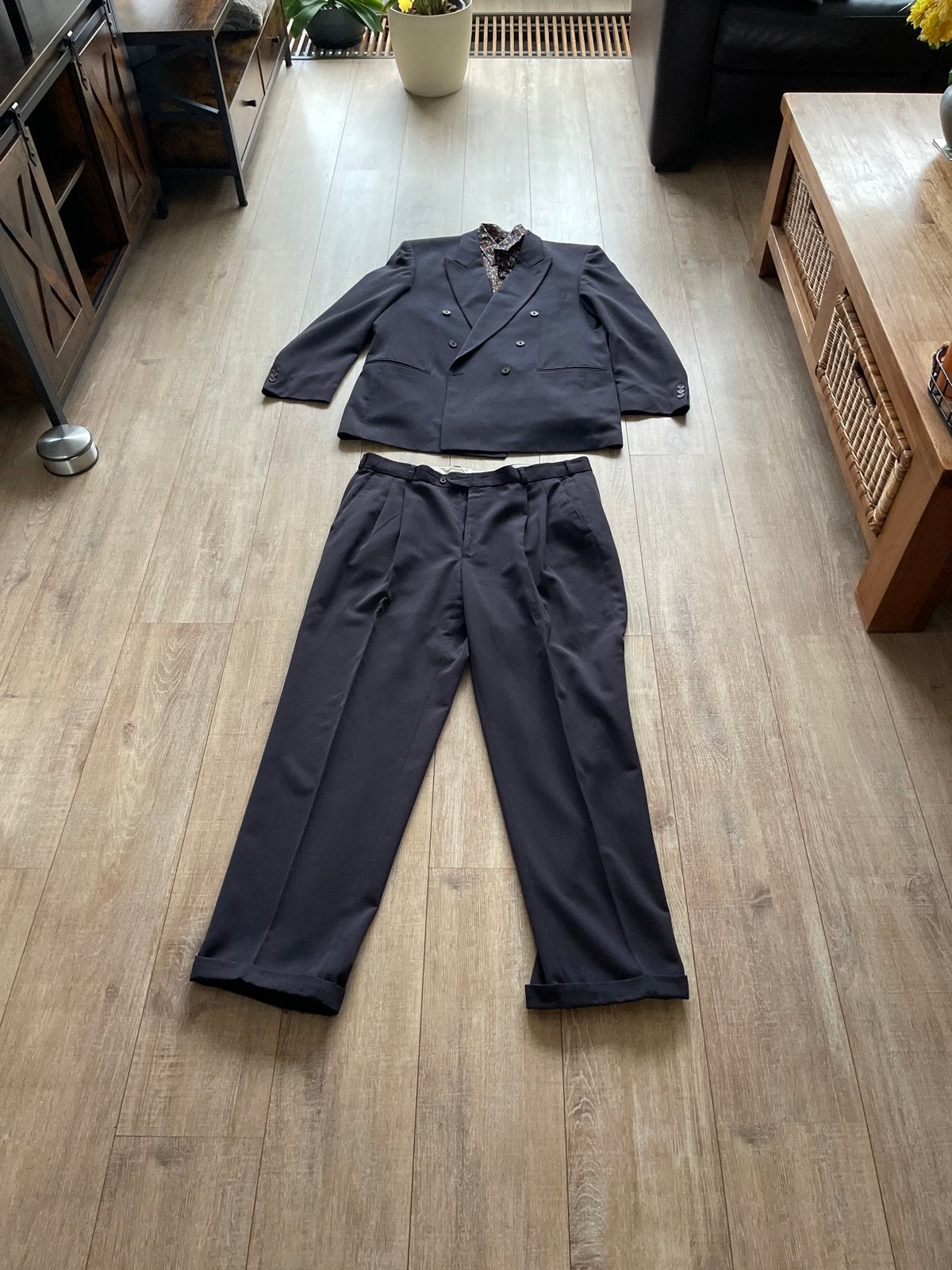 Herenpak. Blouse, Colbert en Pantalon (Maat 56), Ophalen of Verzenden, Zo goed als nieuw, Maat 56/58 (XL), Blauw