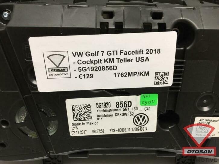 vw golf 7 gti facelift cockpit km teller usa 5g1920856d, Auto-onderdelen, Gebruikt, Volkswagen, Volkswagen AG, Berliner Ring 2
38440  Wolfsburg, DE