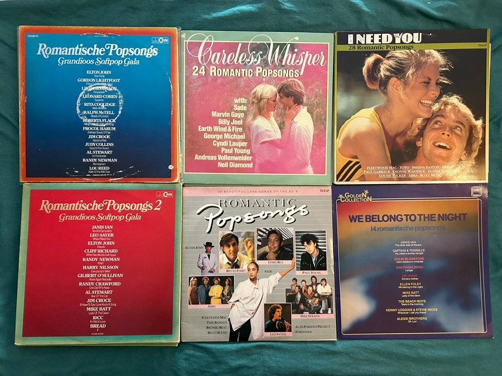 6 LP's Romantische popsongs (ook per stuk te koop), LP, Gebruikt, Ophalen of Verzenden, Pop