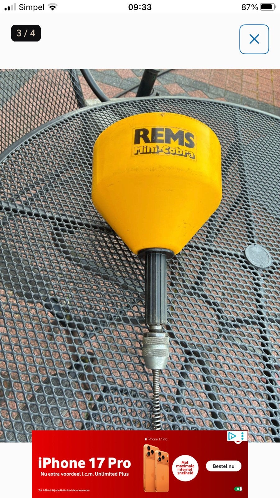Rems ontstopper, Ophalen of Verzenden, Zo goed als nieuw