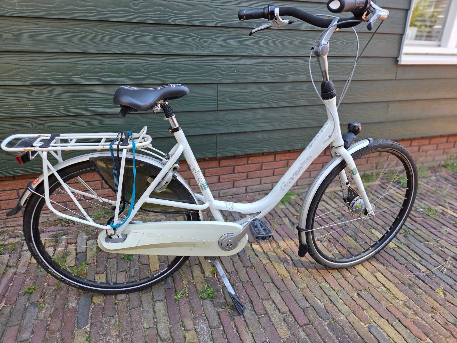 Gazelle Damesfiets - Wit - framemaat 57 - 28 inch, Fietsen en Brommers, Fietsen | Dames | Damesfietsen, Ophalen, Gebruikt, Velgrem