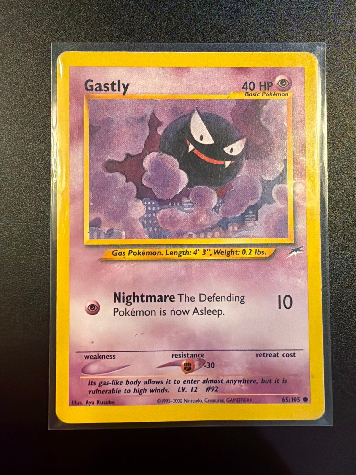 Gastly 65/105 Neo Destiny Pokémon Kaart, Ophalen of Verzenden, Gebruikt, Losse kaart