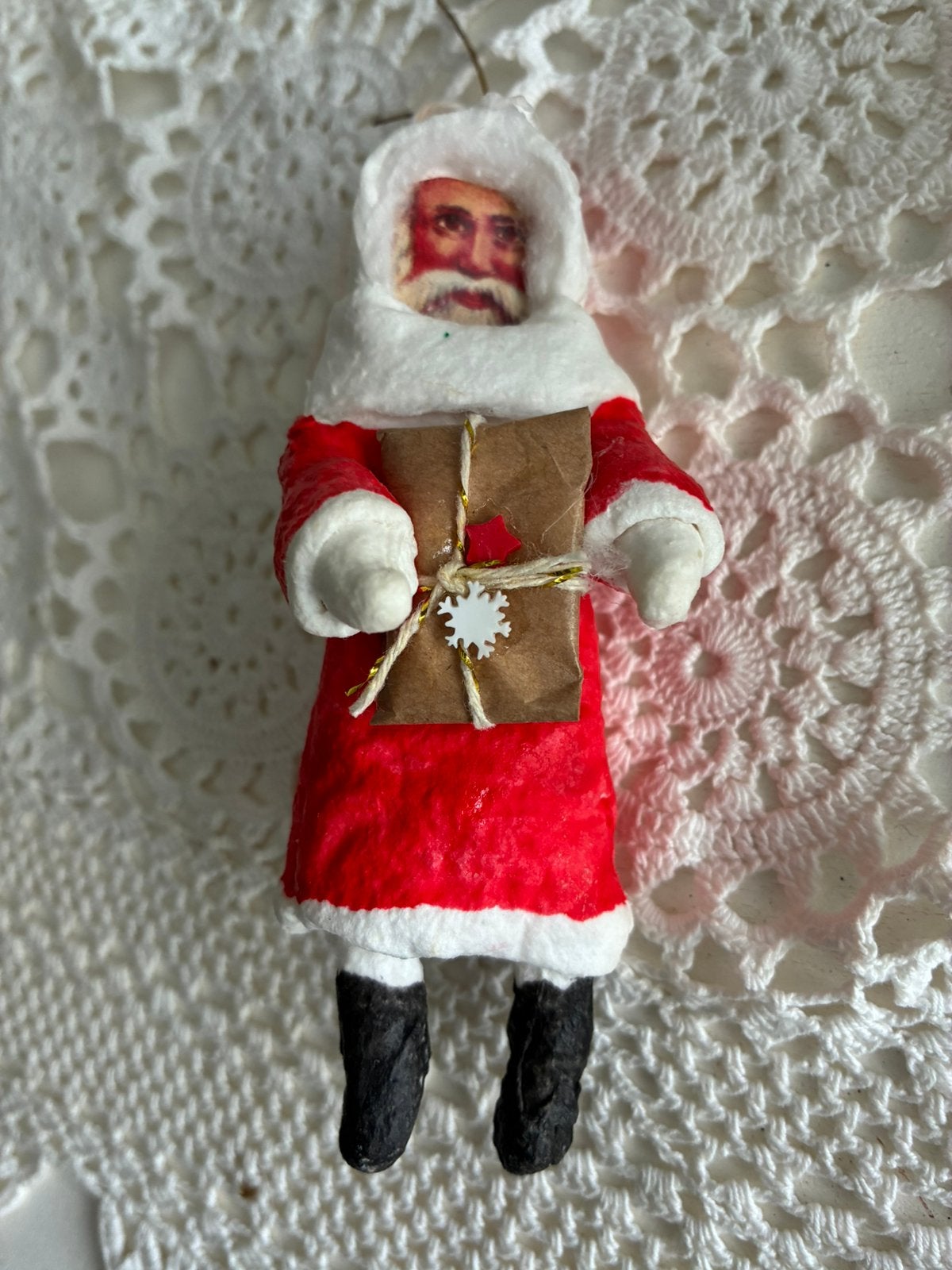 Nostalgisch feathertree wattenpopje  Santa “kado”, Ophalen of Verzenden, Nieuw