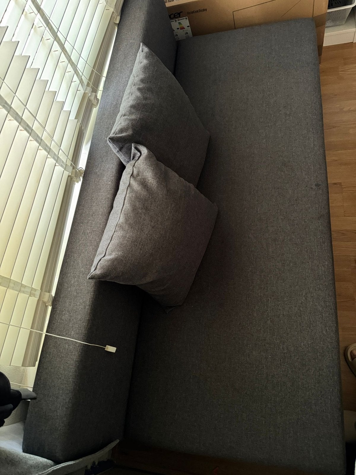 IKEA Slaapbank met opbergruimte - Donkergrijs, Ophalen, Gebruikt, Tweepersoons, Overige maten