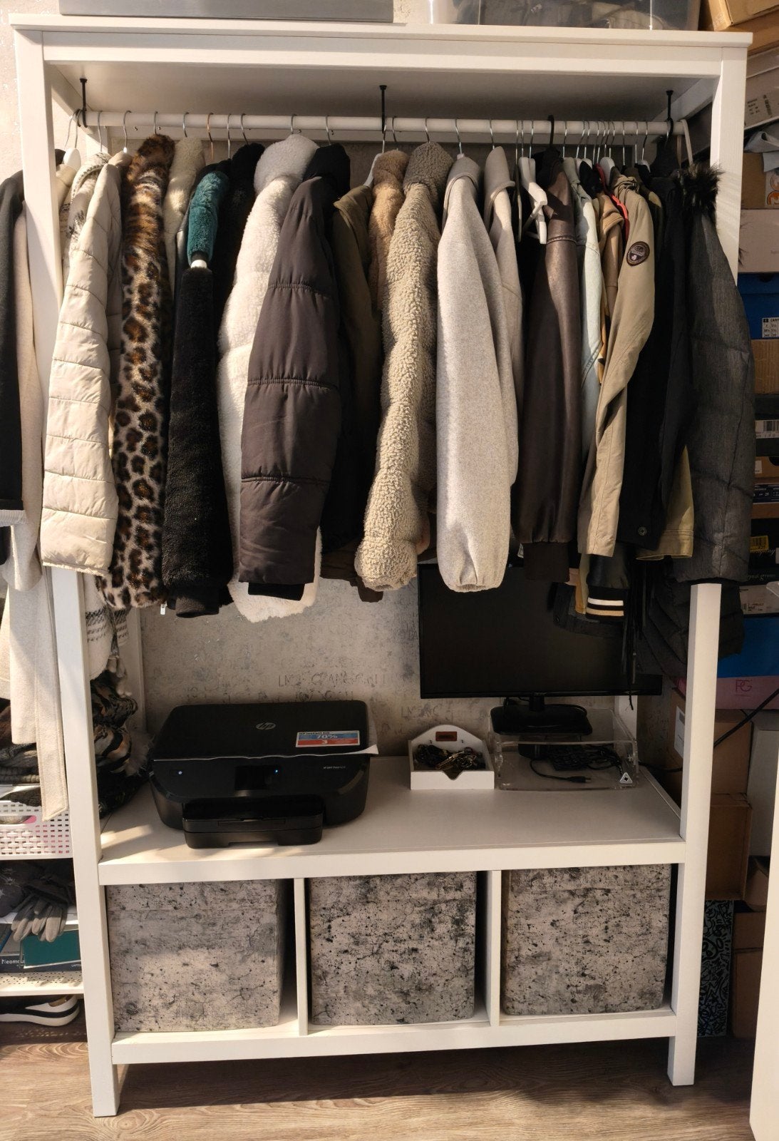 Ikea Hemnes open kledingkast wit (D50 B120 H197), Ophalen, Gebruikt, 100 tot 150 cm, 150 tot 200 cm
