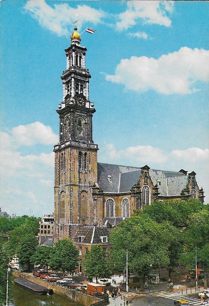 Kr3026 Ongelopen ansichtkaart westertoren amsterdam, Ophalen of Verzenden, 1980 tot heden, Ongelopen, Noord-Holland