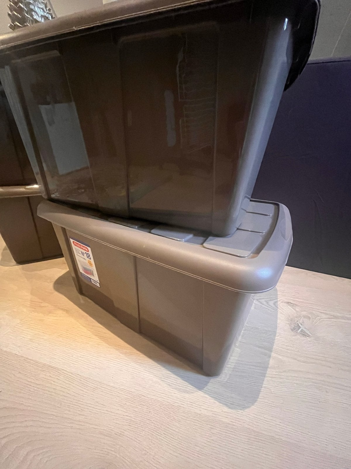 2x Plastic Forte Opbergboxen - 60L per stuk, Kunststof, Gebruikt, 50 tot 100 cm, Ophalen of Verzenden