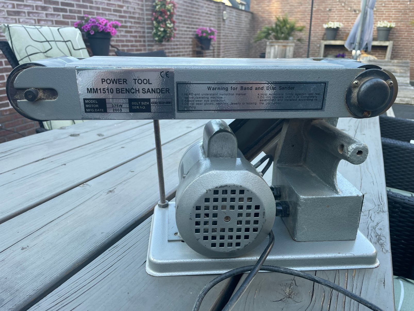 Bandschuurmachine tafelmodel, Doe-het-zelf en Verbouw, Gereedschap | Schuurmachines, Ophalen, Gebruikt, 600 tot 1200 watt, Bandschuurmachine