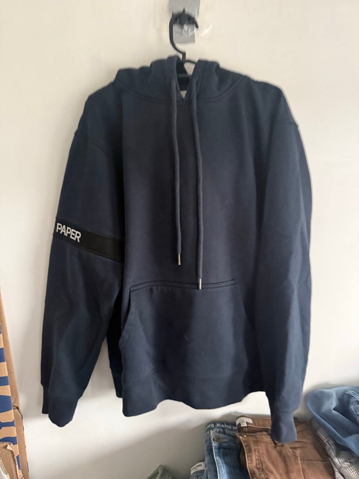 Daily Paper Hoodie - Donkerblauw - Maat L, Ophalen of Verzenden, Gedragen, Maat 52/54 (L), Blauw