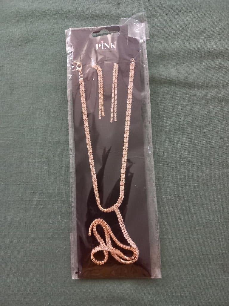 Lange ketting en oorbellen., Overige materialen, Nieuw, Ophalen of Verzenden, Zilver