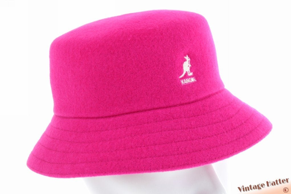 Bucket hoed Kangol Lahinch magenta roze wol S M L XL nieuw, Kangol - Lahinch Wool, Hoed, Nieuw, One size fits all