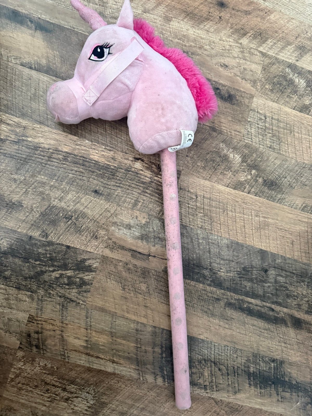 Roze Eenhoorn Stokpaardje met Geluid, Ophalen of Verzenden, Gebruikt, Meisje