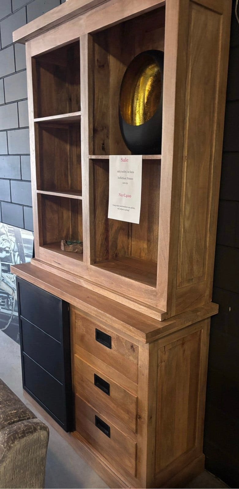 Buffetkast mangohout 120 cm breed, Huis en Inrichting, Ophalen of Verzenden, Zo goed als nieuw, 25 tot 50 cm, 100 tot 150 cm