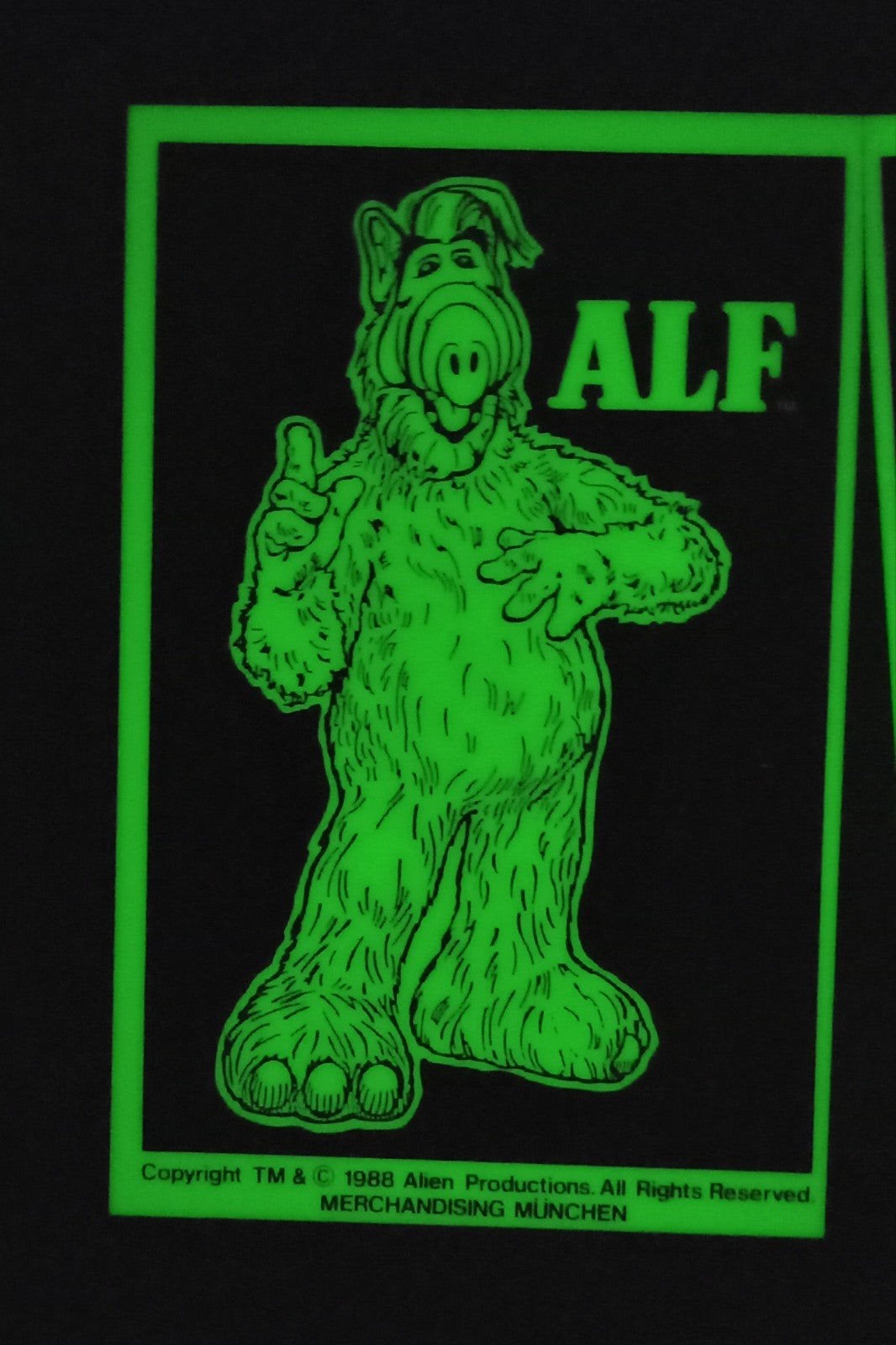 Vintage ALF Glow in the Dark Plaatje - Hard Plastic, Verzamelen, Ophalen of Verzenden, Zo goed als nieuw, Tv