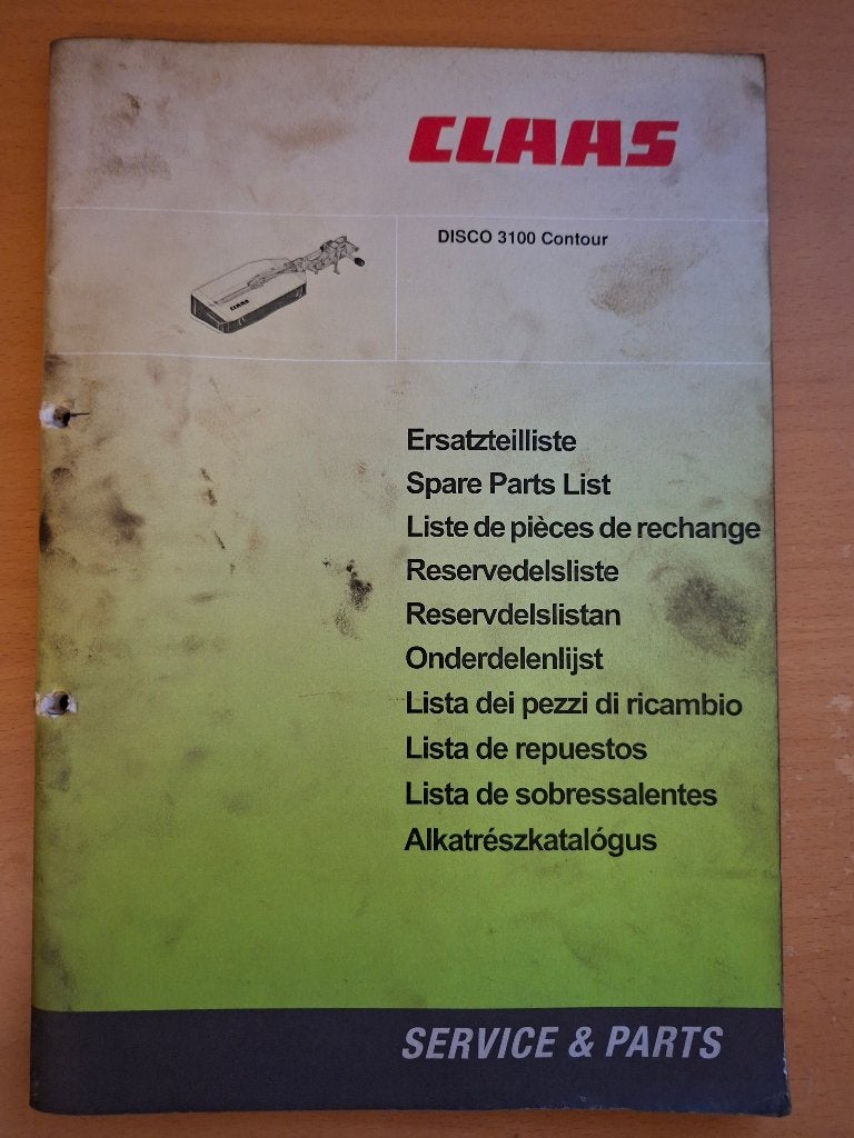 Onderdelenboek Claas Disco 3100 Contour maaier, Ophalen of Verzenden, Gelezen, Tractor en Landbouw
