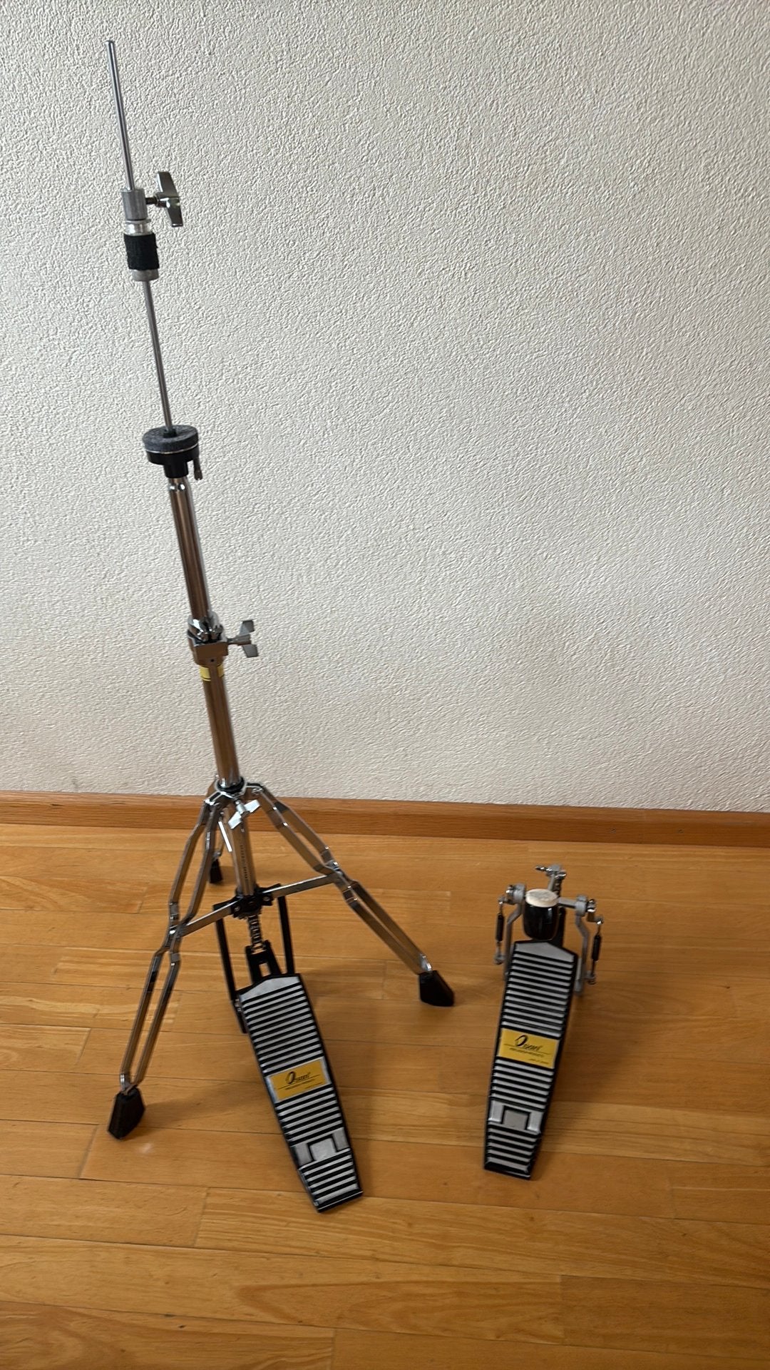 set voetpedalen drumstel: hihat standaard +basedrum pedaal, Ophalen of Verzenden, Zo goed als nieuw, Overige soorten