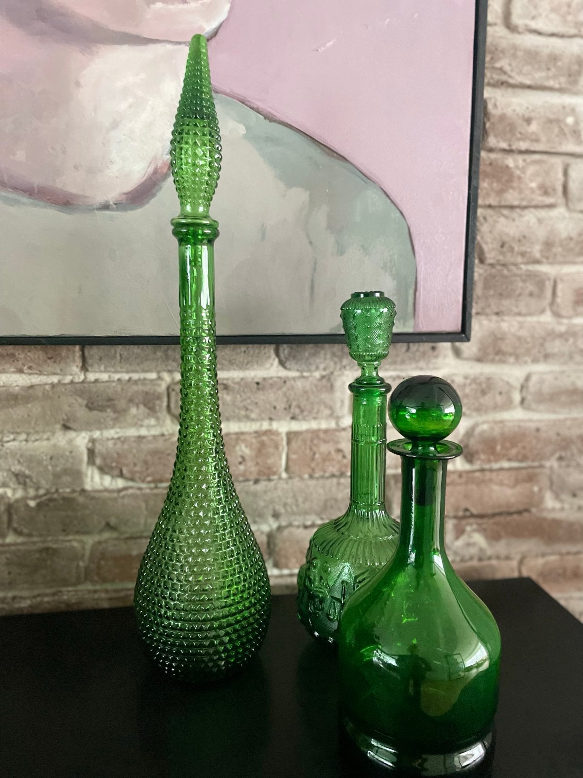Mooie Empoli fles groen glas, Ophalen of Verzenden