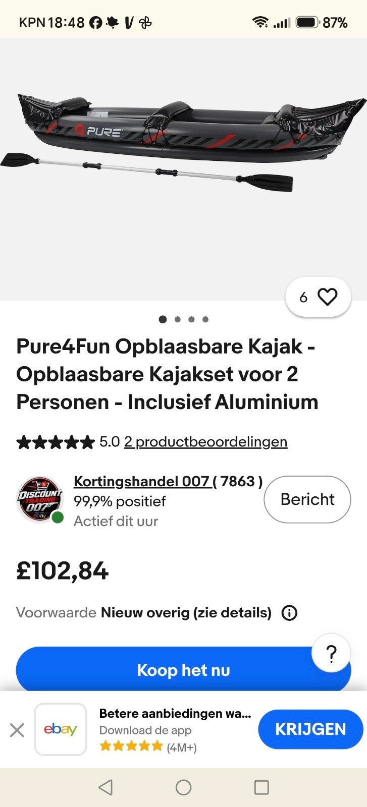 Twee persoons kayak nieuw, Ophalen, Nieuw, 2-persoons