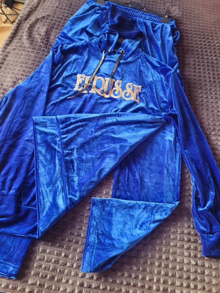 Blauw velours trainingspak met capuchon en broek, Ophalen of Verzenden, Nieuw
