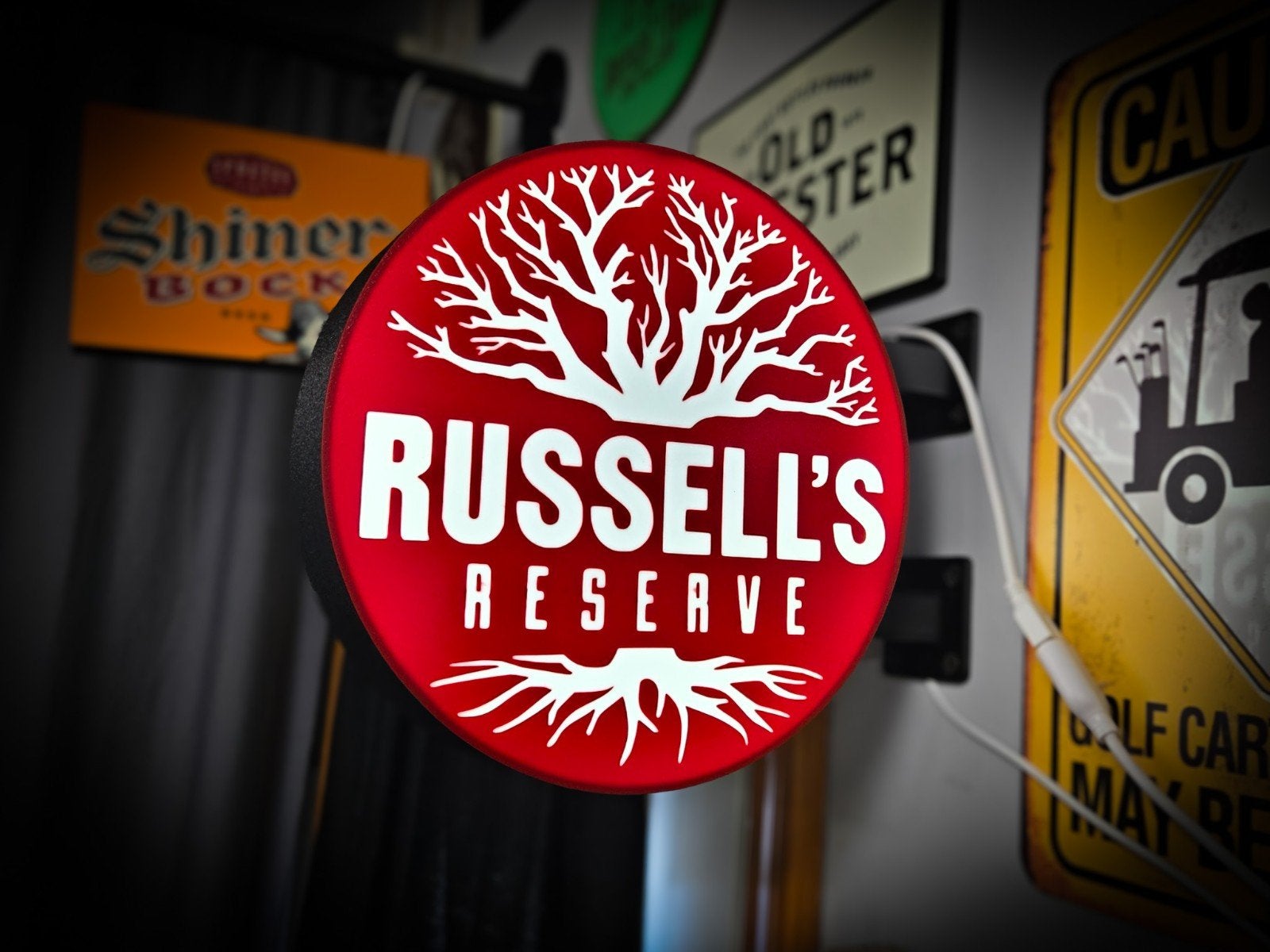 Nieuw Dubbelzijdig Lichtbord - Russell's Reserve, Ophalen of Verzenden