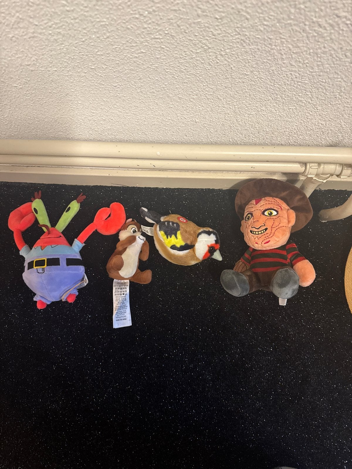 Leuke knuffels: Freddy Krueger, eekhoorn, vogel en Krabs, Gebruikt, Overige merken, Overige karakters, Overige typen