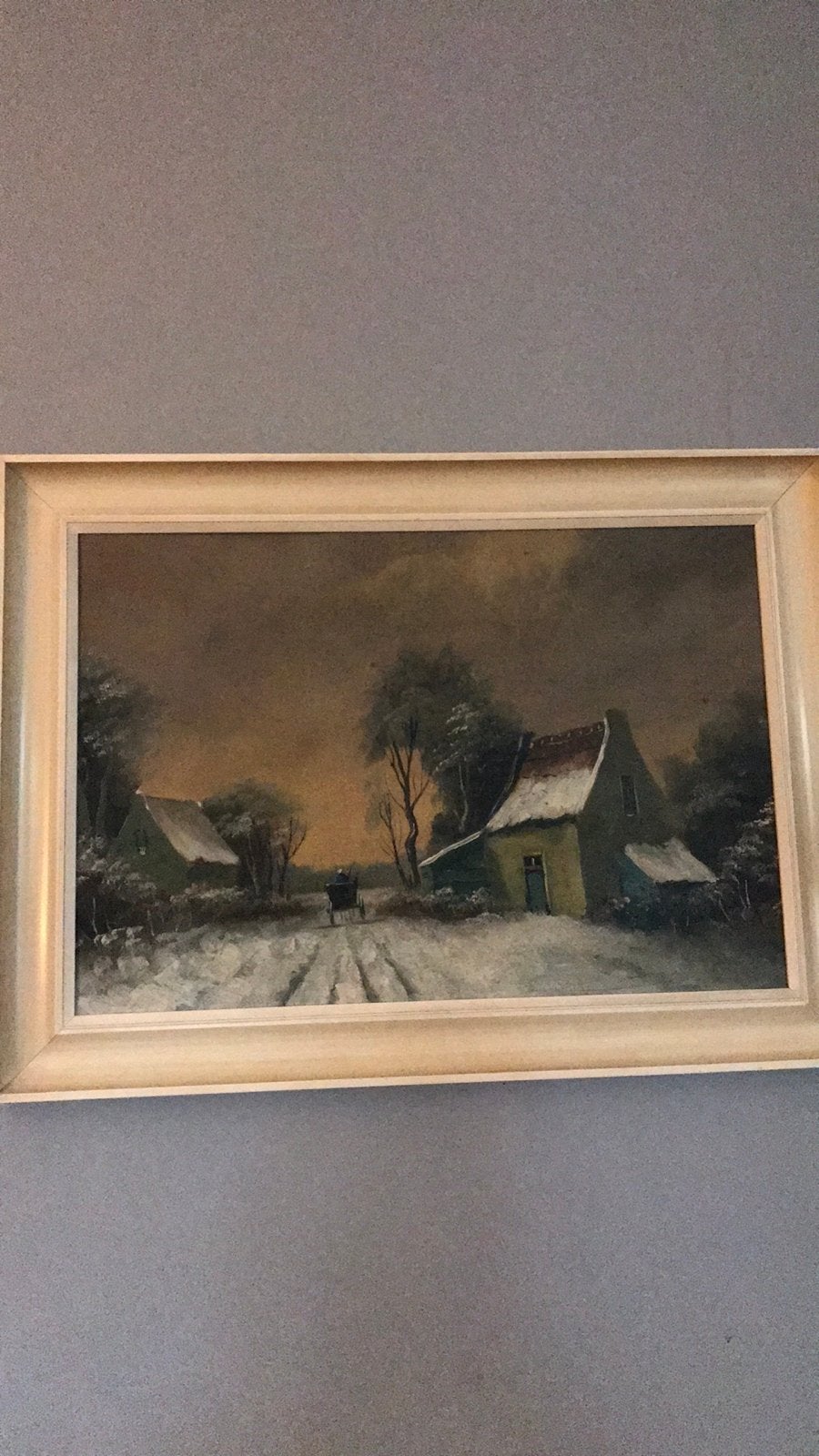 Winterlandschap, zeer sfeervol, al oud, Ophalen of Verzenden