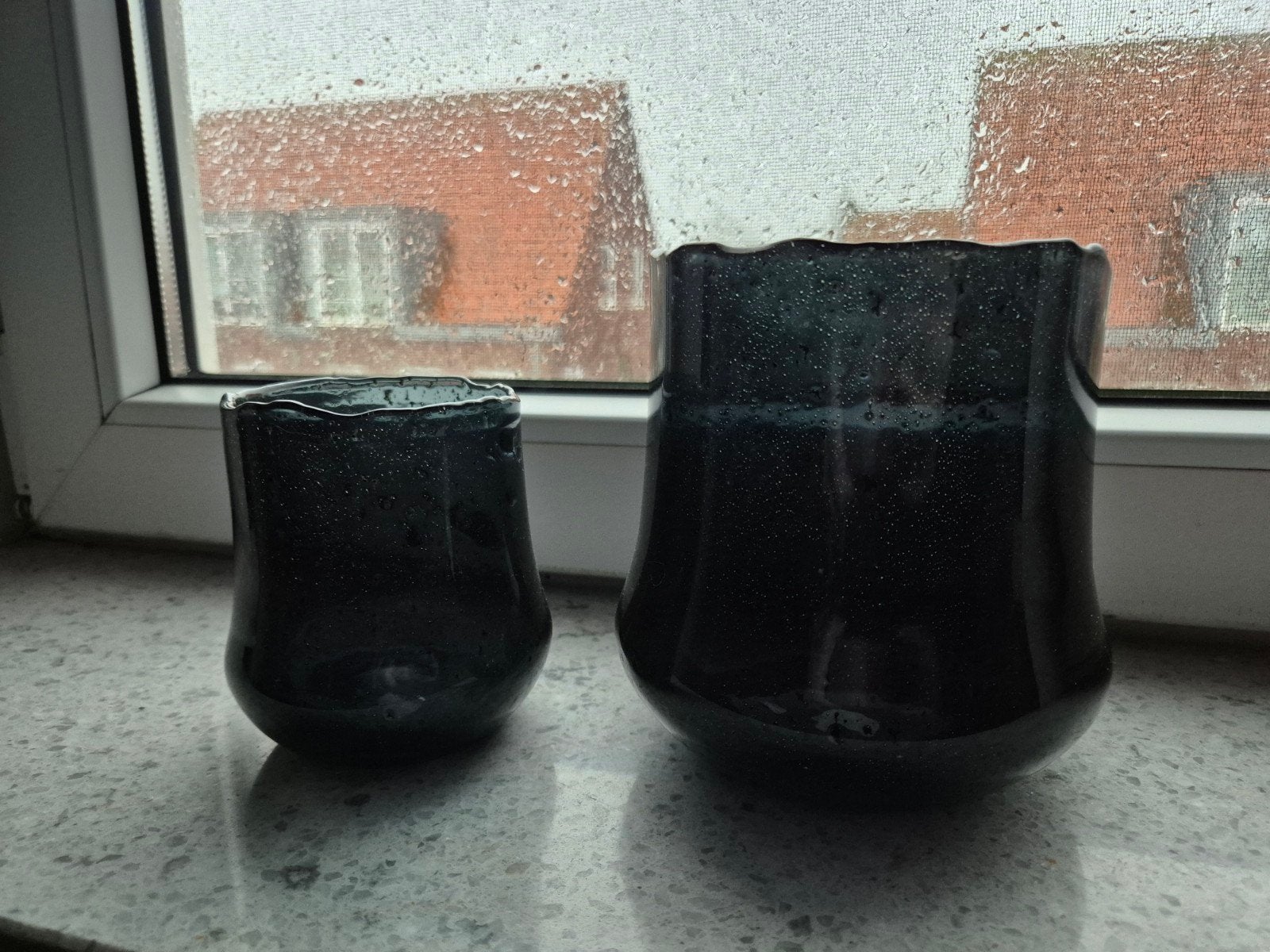 Twee zwarte theelichthouders, Ophalen of Verzenden