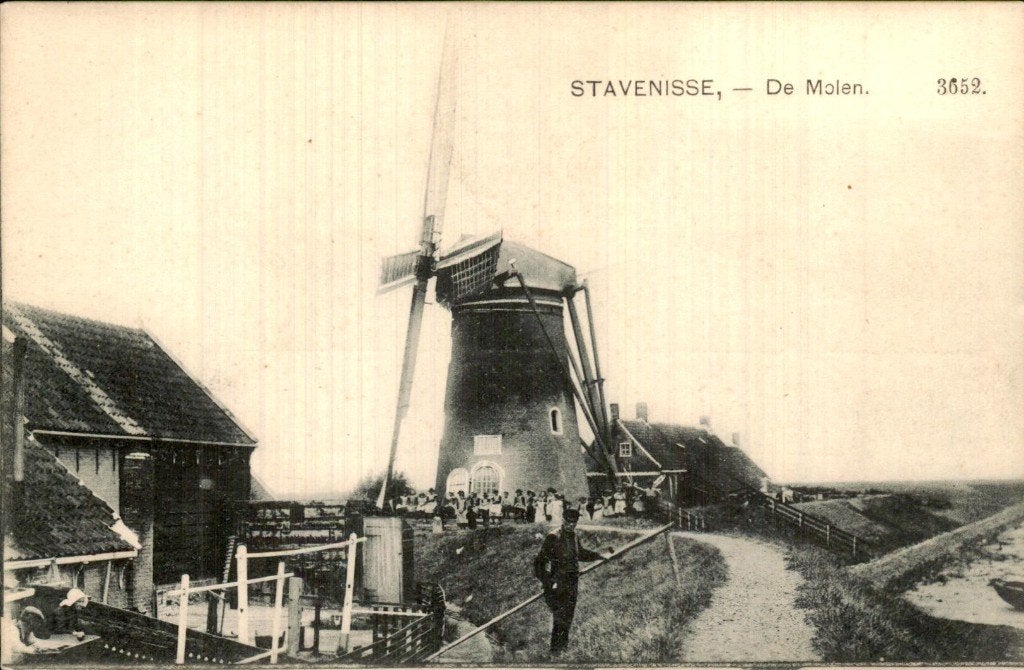 Stavenisse - Molen - De Molen, Ophalen of Verzenden, Voor 1920, Ongelopen, Zeeland