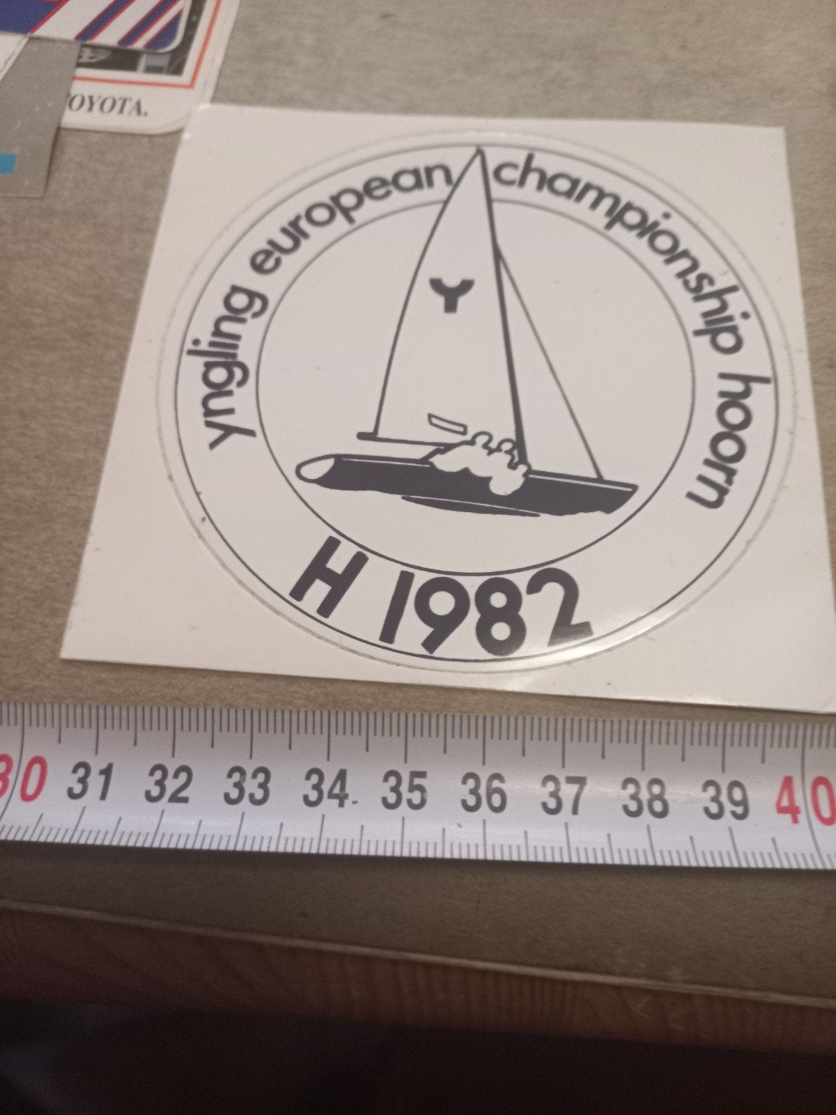 Yngling European Championship Hoorn 1982 Sticker, Ophalen of Verzenden