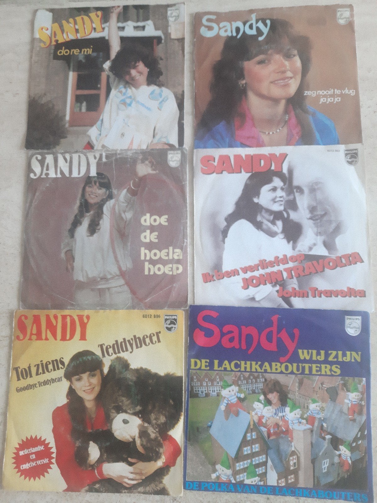 6x vinyl singels van Sandy, Cd's en Dvd's, Ophalen of Verzenden, Zo goed als nieuw, Overige formaten, Levenslied of Smartlap