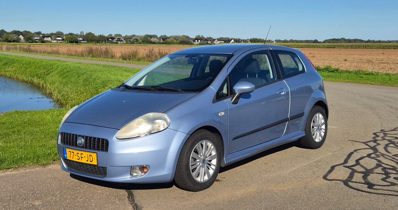Fiat Punto 1.4 3DR 2005 Blauw / 14 MAANDEN APK, Auto's, Voorwielaandrijving, Stof, 40 €/maand, 4 cilinders