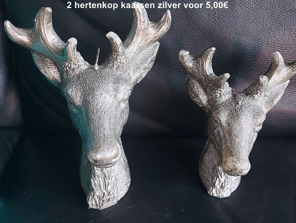 2 hertenkop kaarsen, Ophalen of Verzenden, Zilver, Zilver