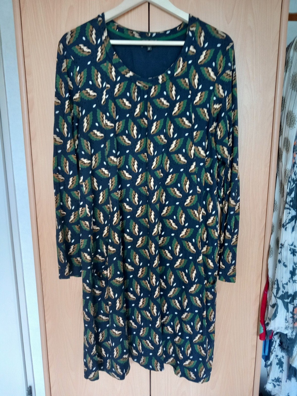 Zilch jurk blauw/ blaadjes maat XXL, Maat 46/48 (XL) of groter, Zo goed als nieuw, Knielengte, Zilch