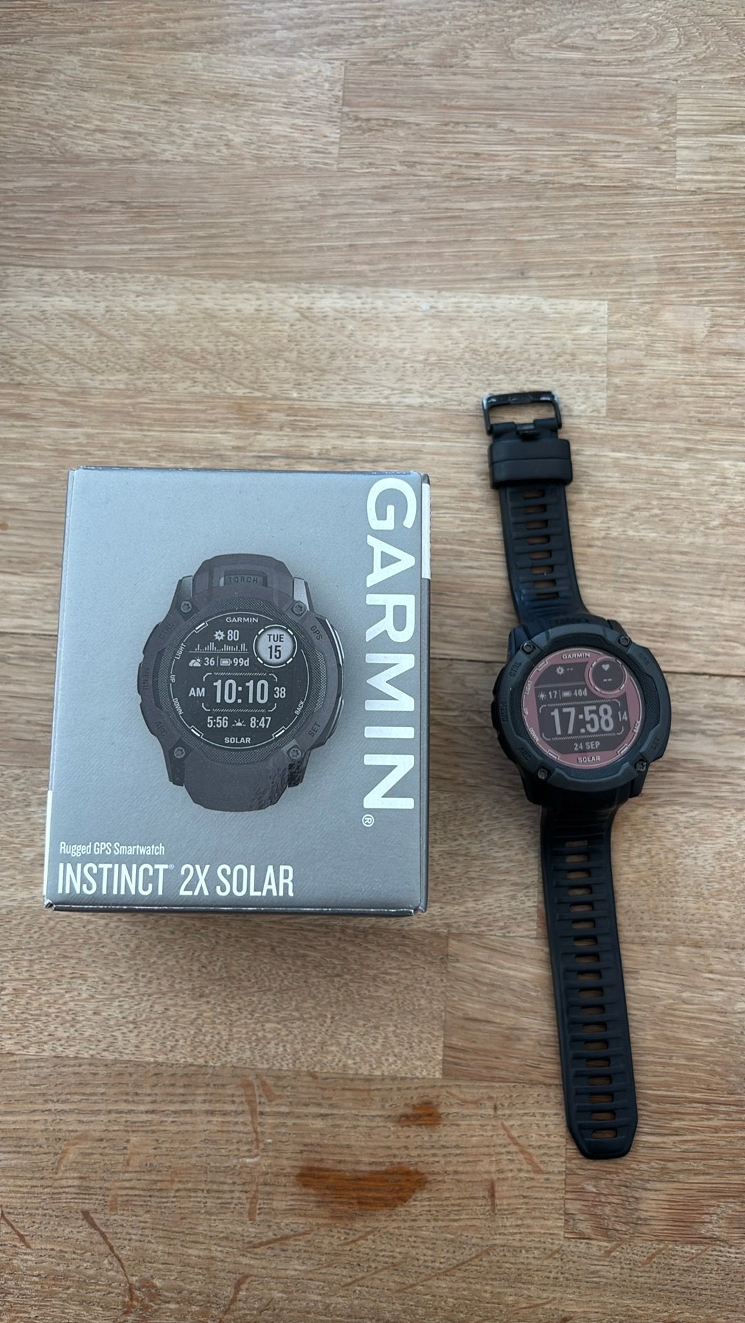 Garmin Instinct 2X Solar Smartwatch - Zo goed als nieuw, Zwart, Ophalen of Verzenden, Zo goed als nieuw, Waterdicht