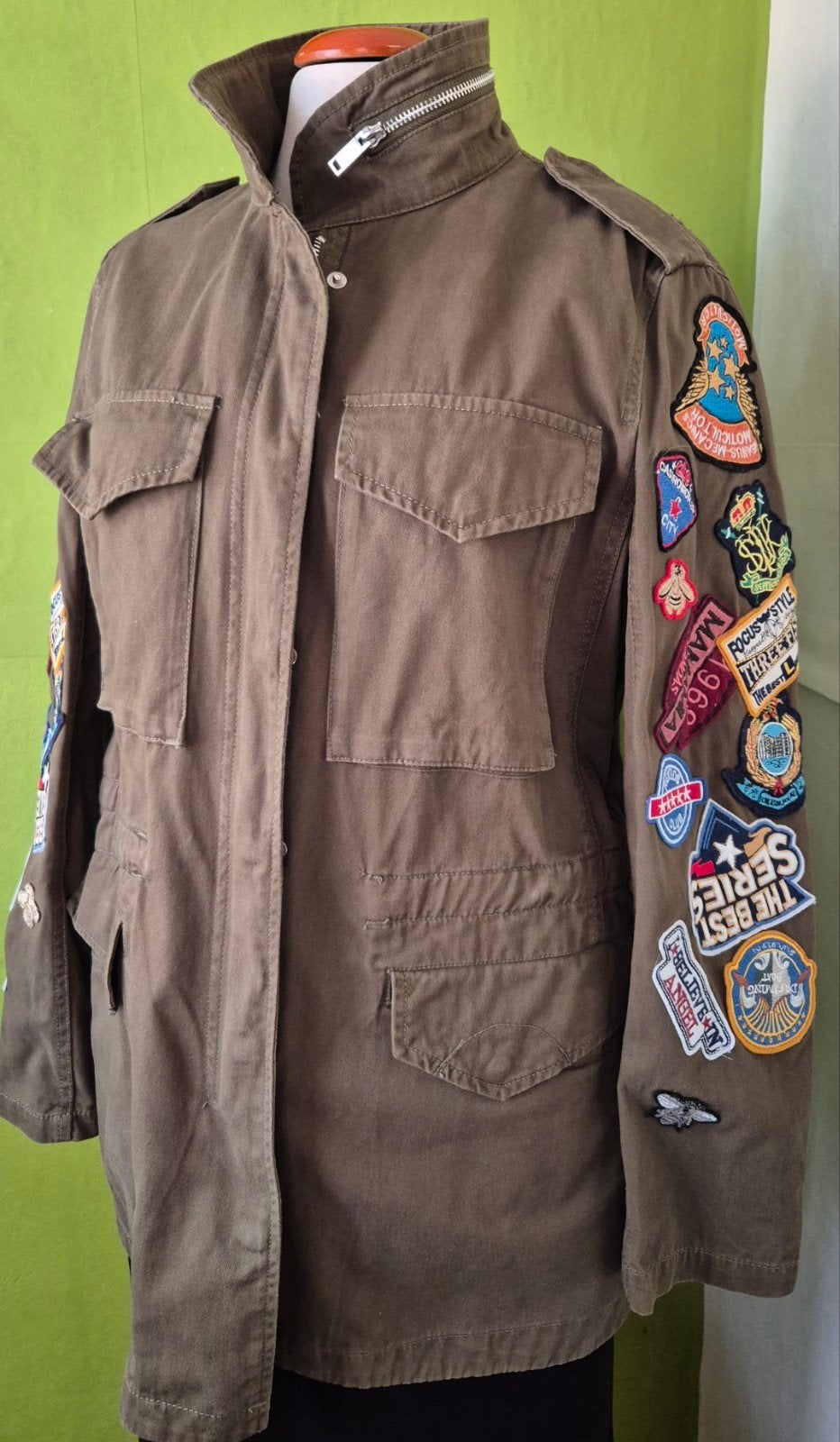 Mango Casual jas met patches - Maat S nieuw, Mango, Ophalen of Verzenden, Gedragen, Maat 36 (S)
