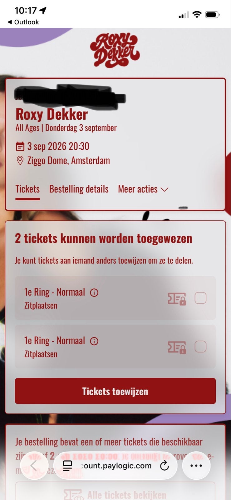 Roxy dekker tickets donderdag 3 sept