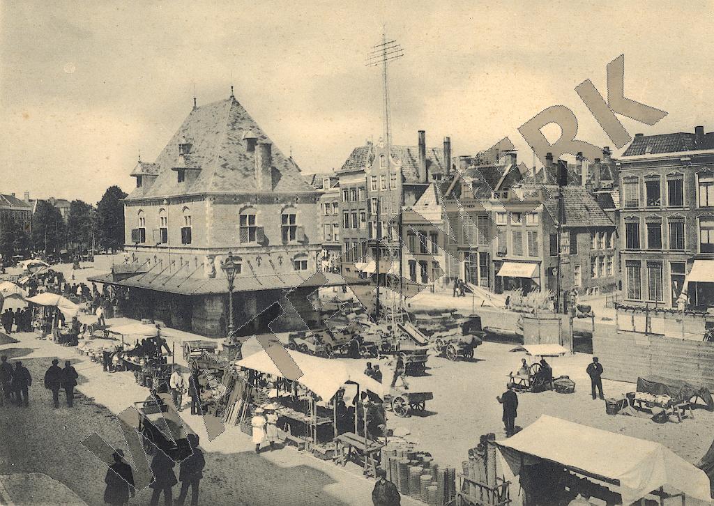 LEEUWARDEN – Grote foto van het Waagplein ca. 1900 (PH017), Gebruikt, Verzenden, Foto, Gebouw