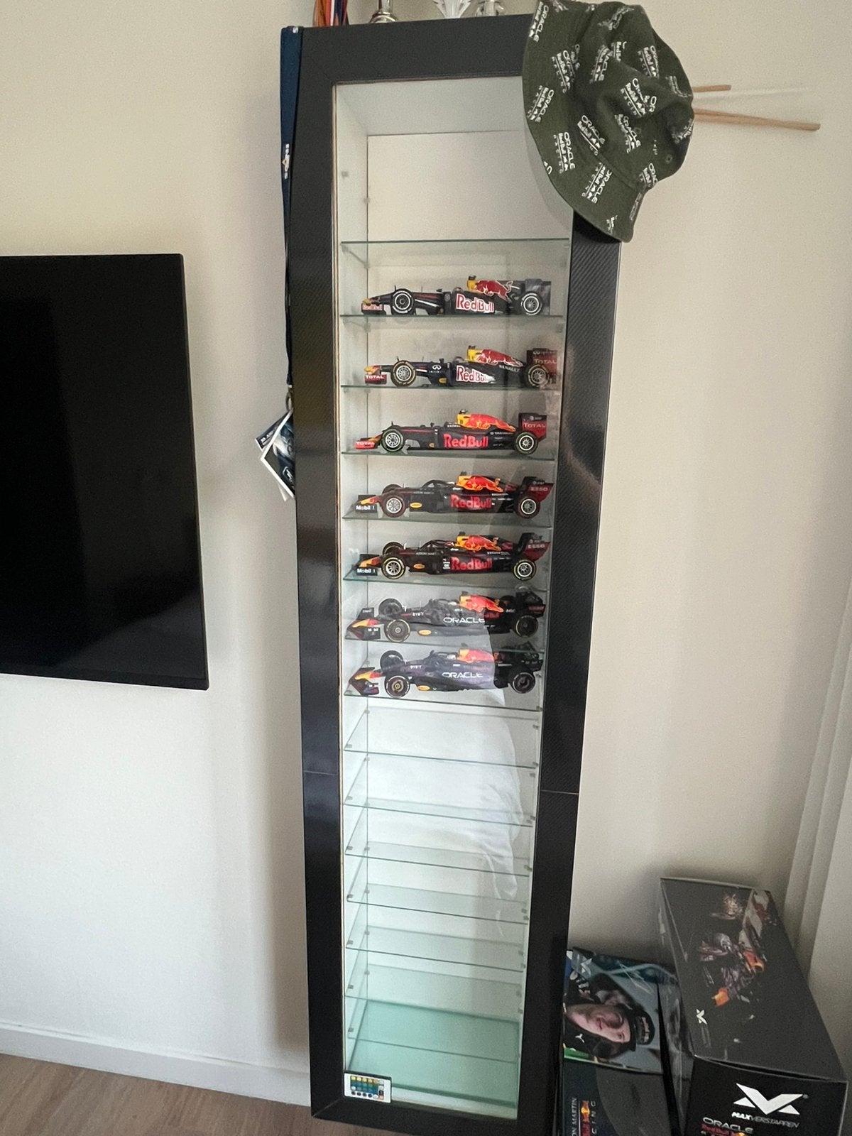 Vitrinekast voor schaalmodellen 1:18 verstappen modelauto f1, Ophalen, Zo goed als nieuw