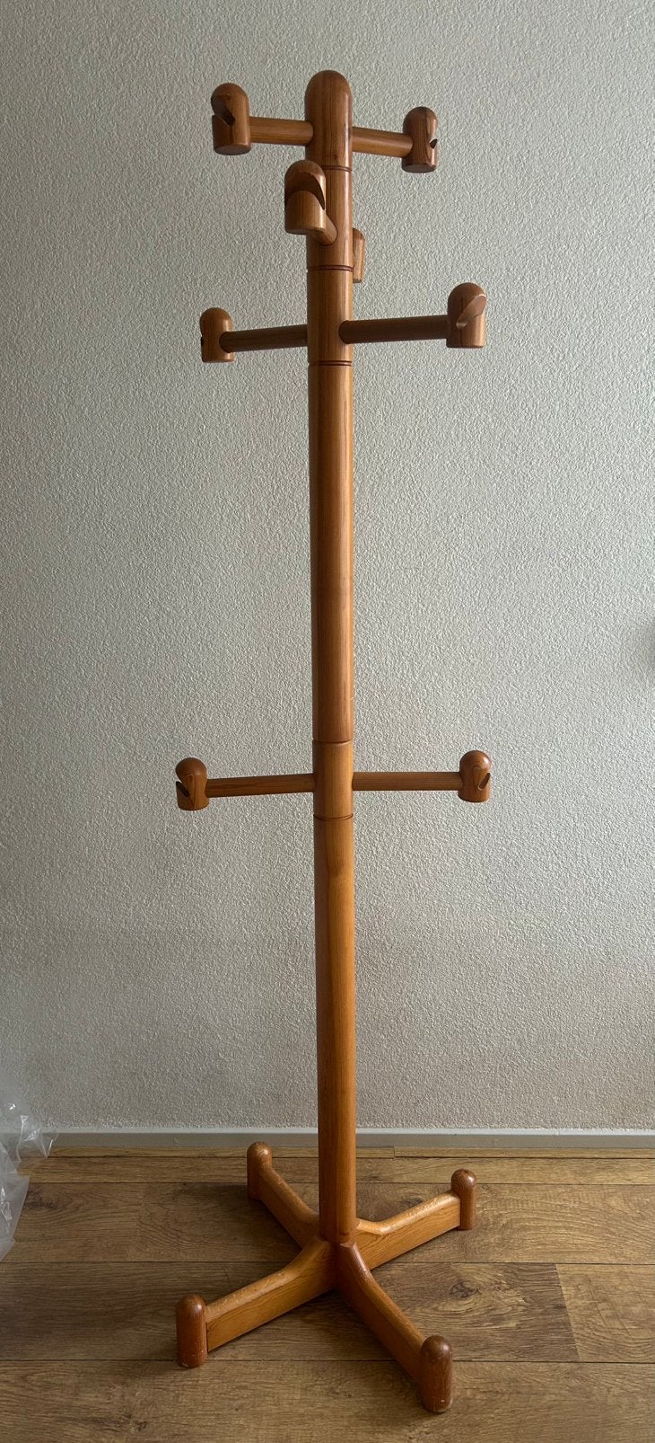 Vintage scandinavisch design grenen kapstok, Ophalen, Gebruikt, Staande kapstok, 150 tot 200 cm