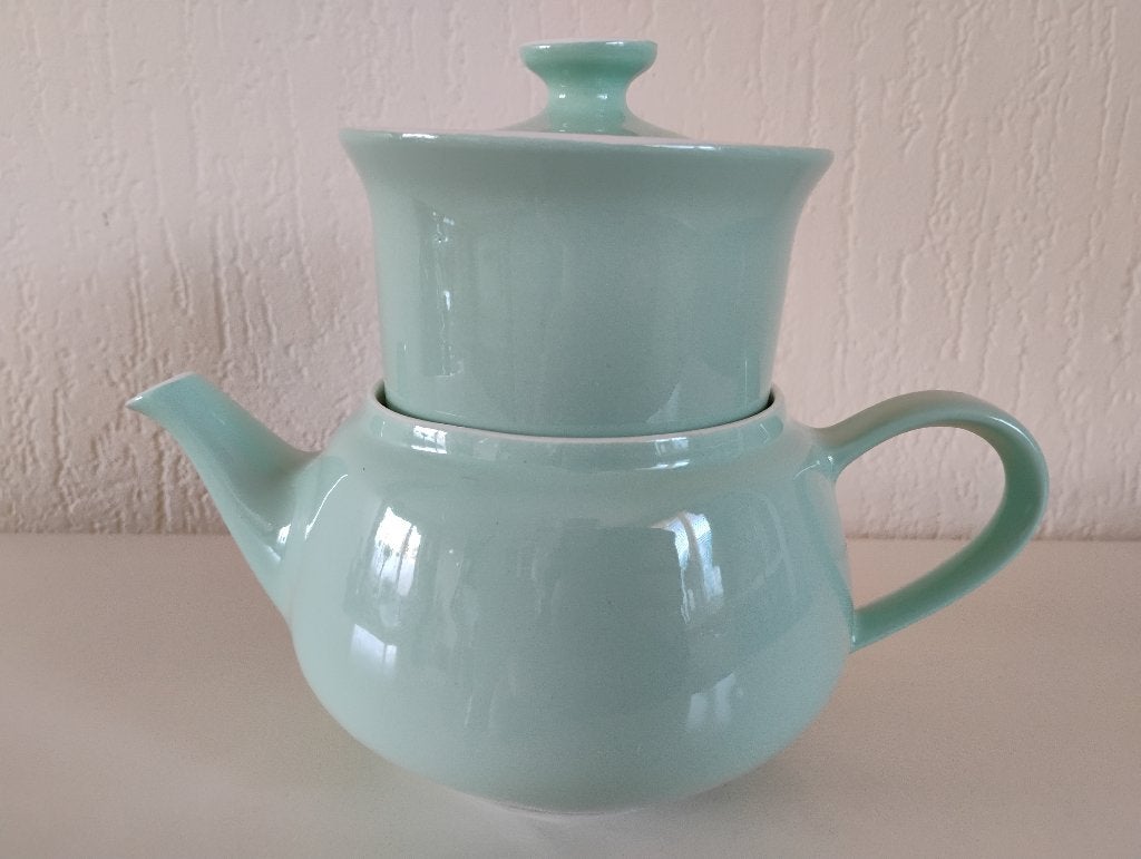 Vintage  licht  groene koffiepot met filter  Royal Sfinx, Antiek en Kunst, Ophalen of Verzenden