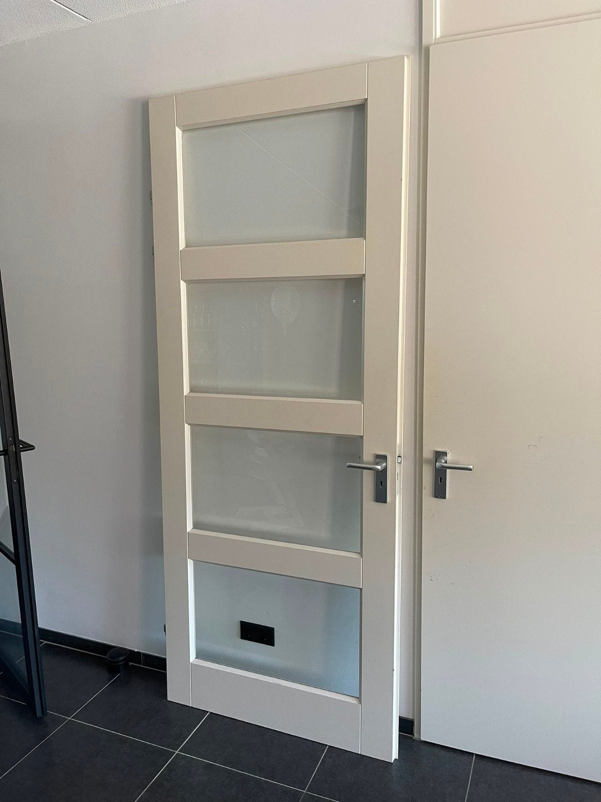Witte binnendeur met glaspanelen, Doe-het-zelf en Verbouw, Deuren en Horren, Ophalen, Gebruikt, Binnendeur, Glas