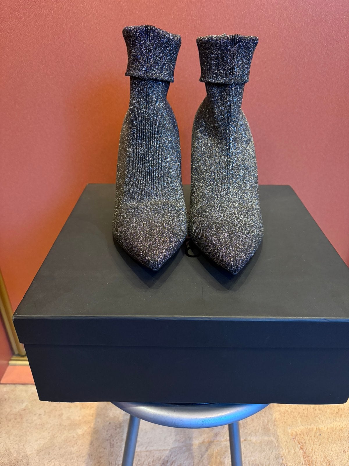 Nieuw Pollini stretch enkellaarsjes zwart zilver😍mooi🥰🌟, Overige kleuren, Verzenden, Lage of Enkellaarzen, Nieuw