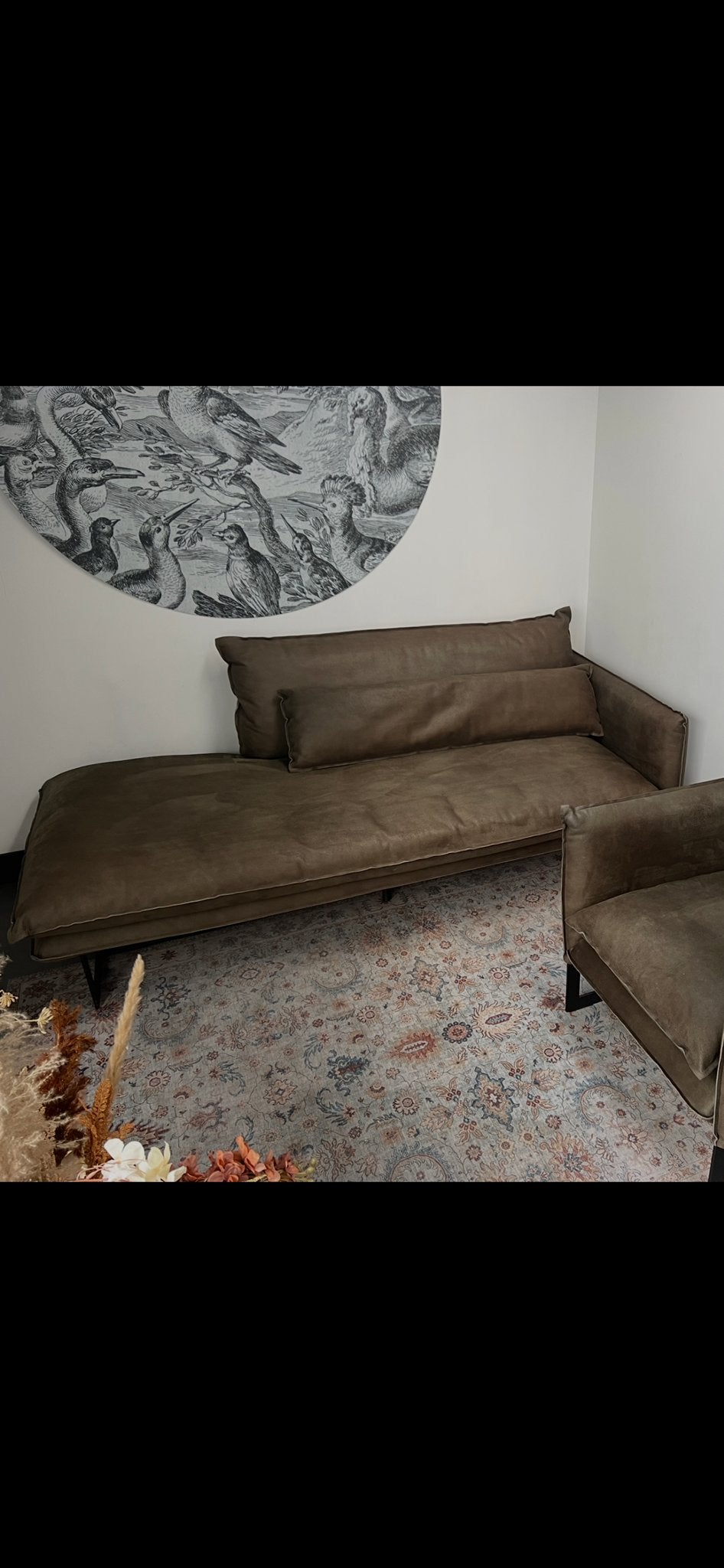 Chaise longue daybed, Ophalen, Gebruikt, Vintage, Leer
