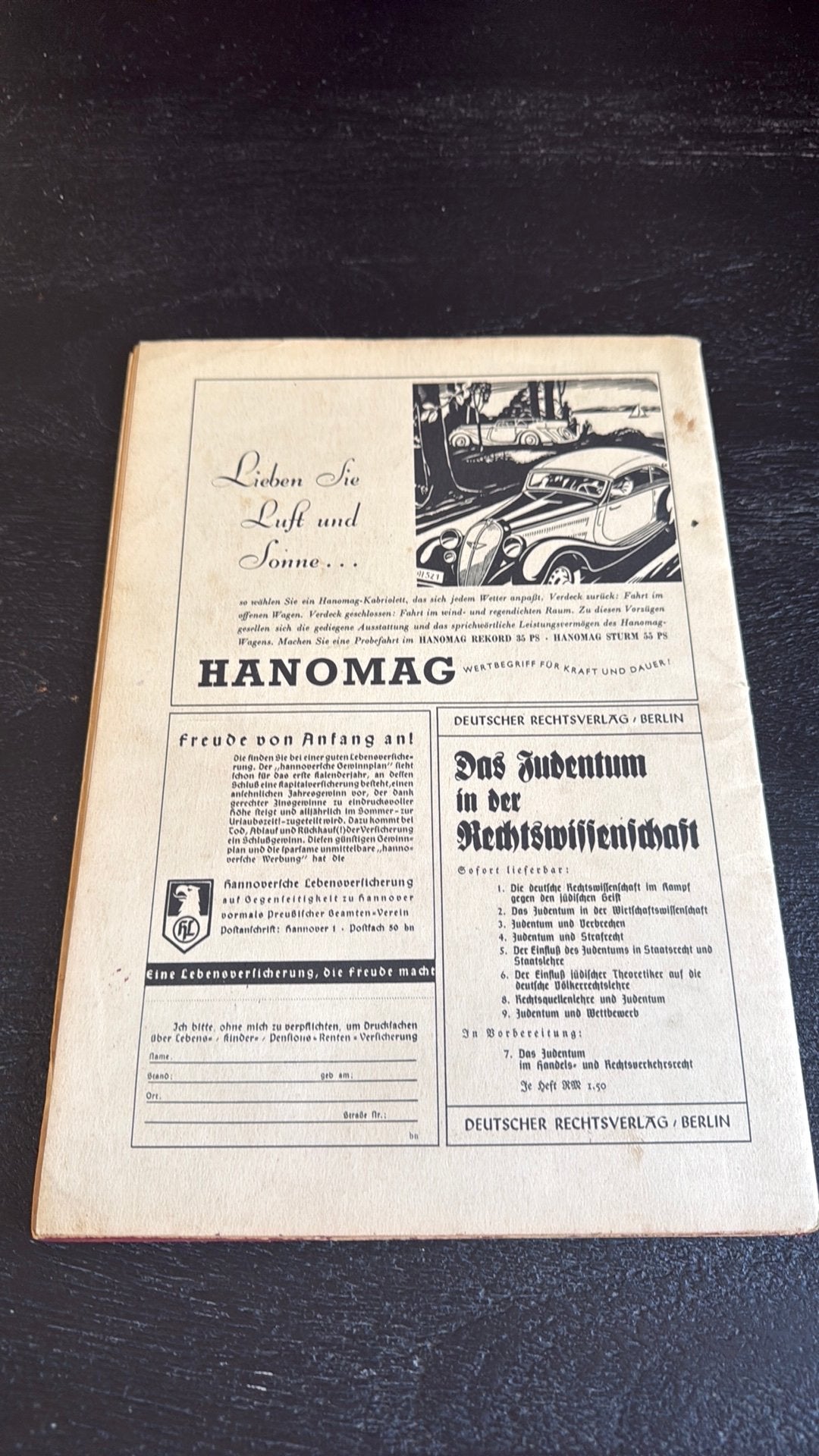 Deutsches Recht uit 1938, Ophalen of Verzenden, Overige soorten, Duitsland, Boek of Tijdschrift