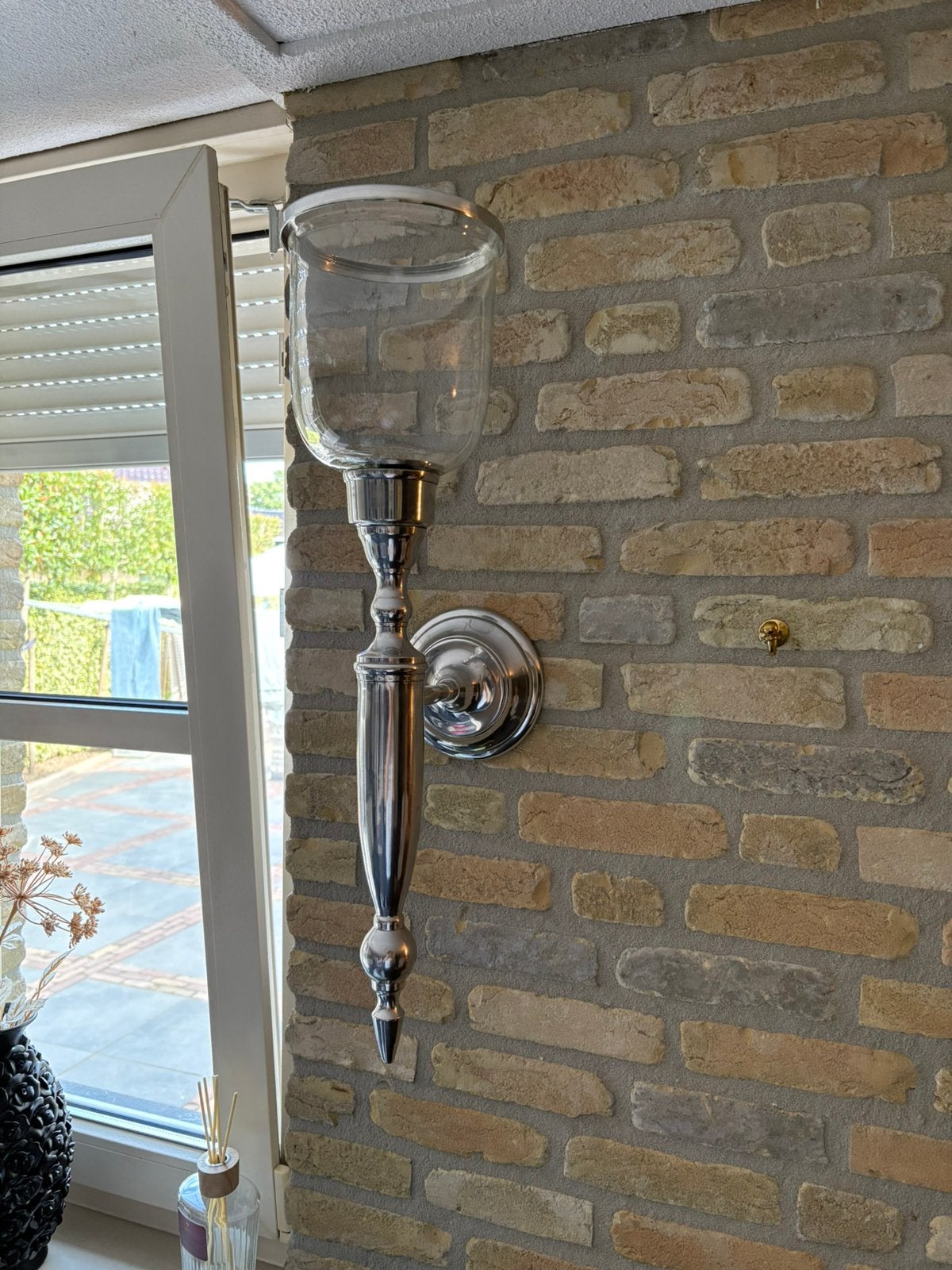 Mooie kandelaar hangend, Ophalen of Verzenden, Glas