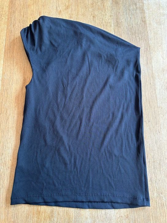 ANINE BING Zwarte one shoulder Top Maat M, Kleding | Dames, Tops, Nieuw, Maat 38/40 (M), Zwart, Zonder mouw, Verzenden