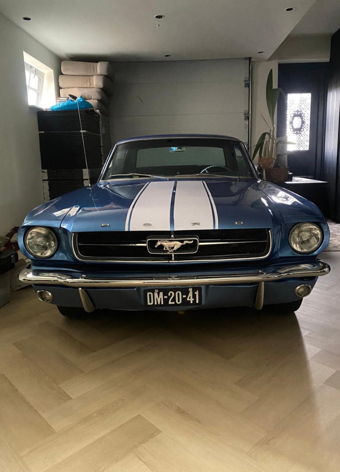Ford Mustang   1965 Blauw automaat in zeer nette staat!, Auto's, Automaat, Achterwielaandrijving, 1206 kg, Blauw